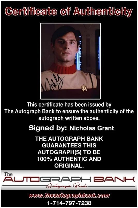 Nicholas Grant — Nicholas Grant signed celebrity 8x10 photo W/Cert Autograph 0515, изображение 2