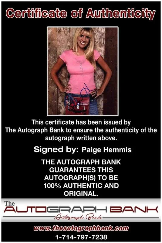 Paige Hemmis — Paige Hemmis signed celebrity 8x10 photo W/Cert Autograph 0296, изображение 2