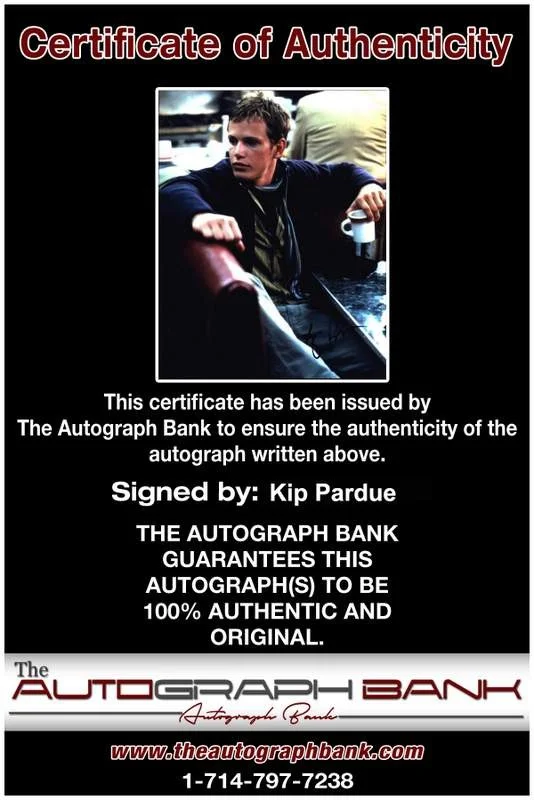 Kip Pardue — Kip Pardue signed celebrity 8x10 photo W/Cert Autograph 0437, изображение 2