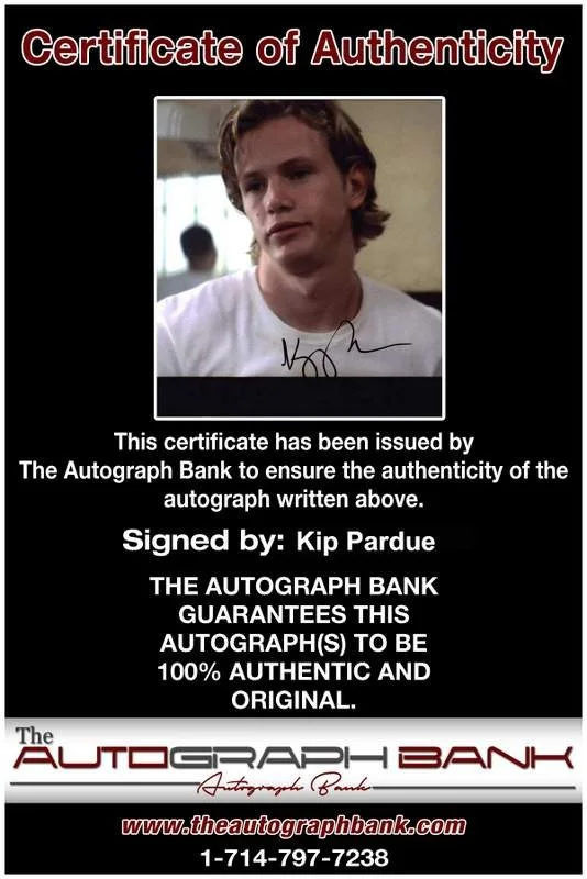 Kip Pardue — Kip Pardue signed celebrity 8x10 photo W/Cert Autograph 0436, изображение 2