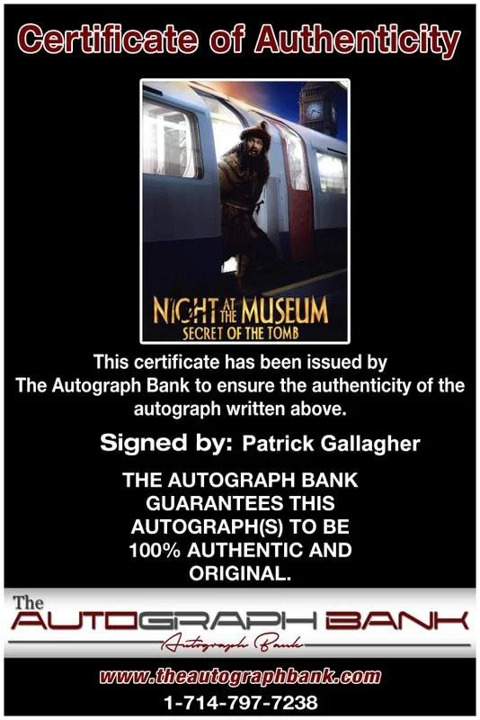 Patrick Gallagher — Patrick Gallagher signed celebrity 8x10 photo W/Cert Autograph 0541, image 2