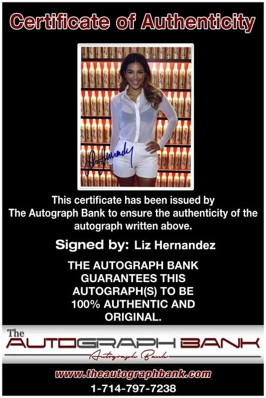 Liz Hernandez — Liz Hernandez signed celebrity 8x10 photo W/Cert Autograph 0261, изображение 2