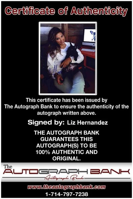 Liz Hernandez — Liz Hernandez signed celebrity 8x10 photo W/Cert Autograph 0262, image 2