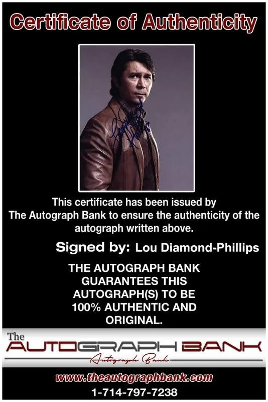Lou Diamond-Phillips — Lou Diamond-Phillips signed celebrity 8x10 photo W/Cert Autograph 0458, изображение 2