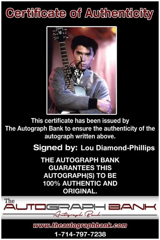 Lou Diamond-Phillips — Lou Diamond-Phillips signed celebrity 8x10 photo W/Cert Autograph 0457, изображение 2