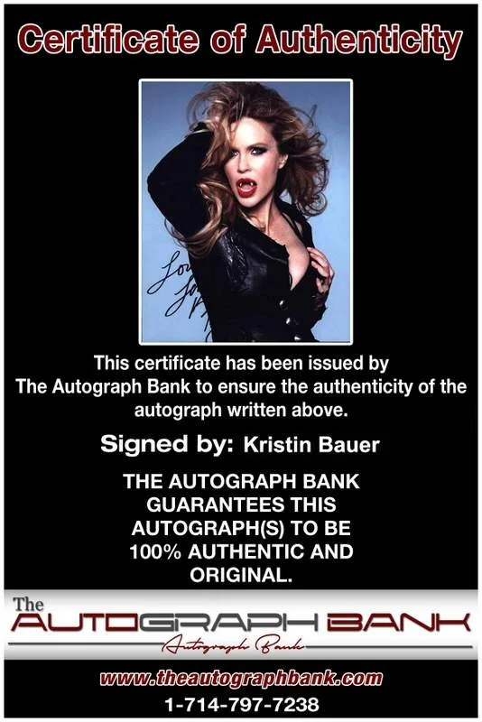 Kristin Bauer — Kristin Bauer signed celebrity 8x10 photo W/Cert Autograph 0439, image 2