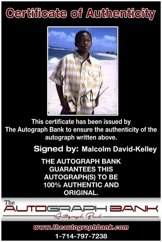 Malcolm David-Kelley — Malcolm David-Kelley signed celebrity 8x10 photo W/Cert Autograph 0464, изображение 2