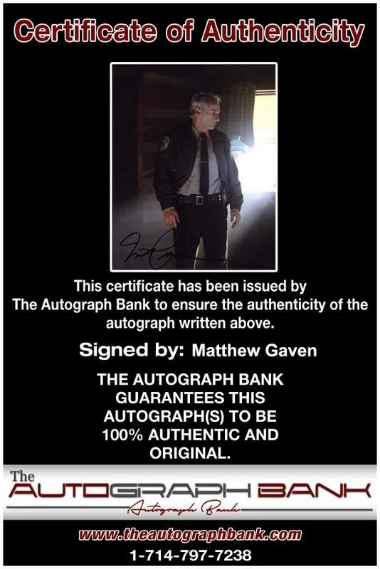Matthew Gaven — Matthew Gaven signed celebrity 8x10 photo W/Cert Autograph 0482, image 2
