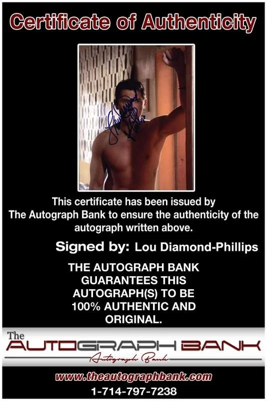 Lou Diamond-Phillips — Lou Diamond-Phillips signed celebrity 8x10 photo W/Cert Autograph 0456, изображение 2