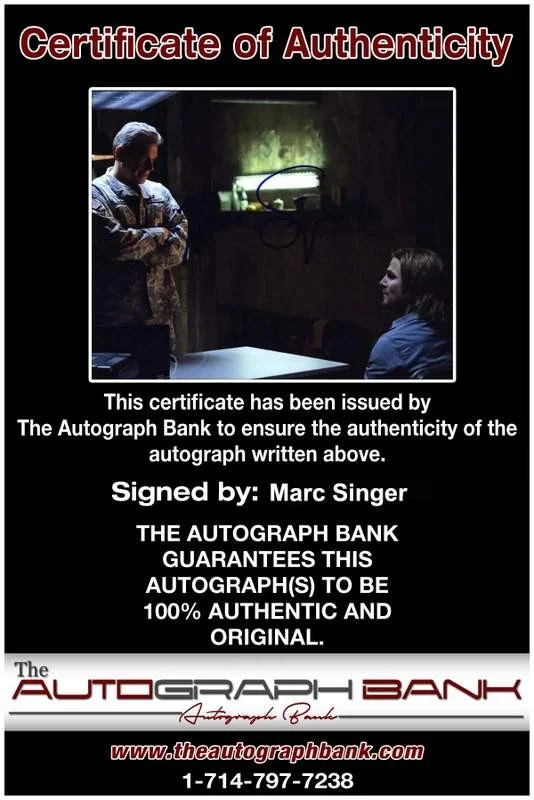 Marc Singer — Marc Singer signed celebrity 8x10 photo W/Cert Autograph 0475, изображение 2
