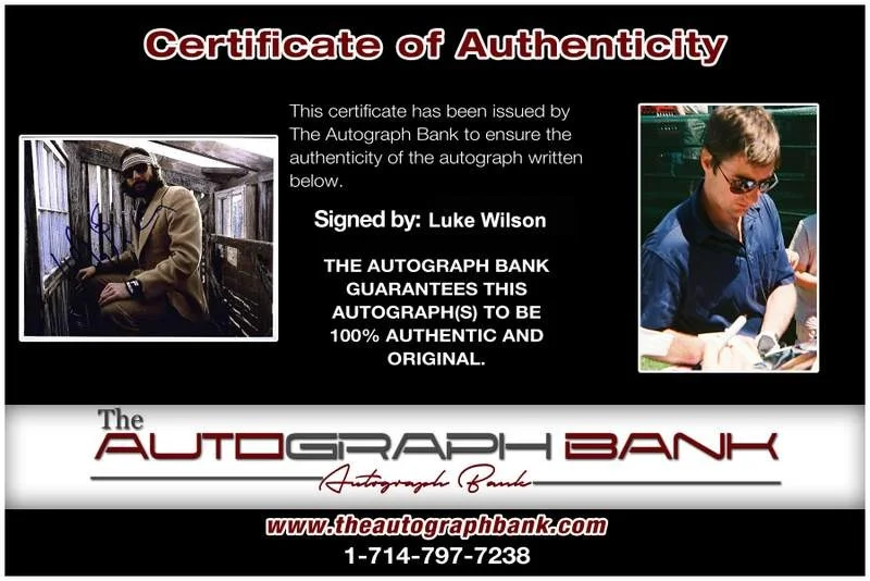 Luke Wilson — Luke Wilson signed celebrity 8x10 photo W/Cert Autograph 0267, image 2