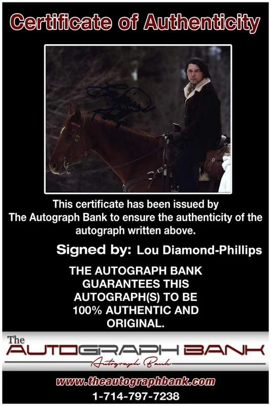 Lou Diamond-Phillips — Lou Diamond-Phillips signed celebrity 8x10 photo W/Cert Autograph 0455, изображение 2