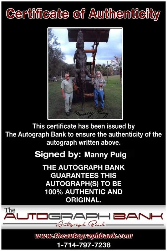 Manny Puig — Manny Puig signed celebrity 8x10 photo W/Cert Autograph 0469, image 2