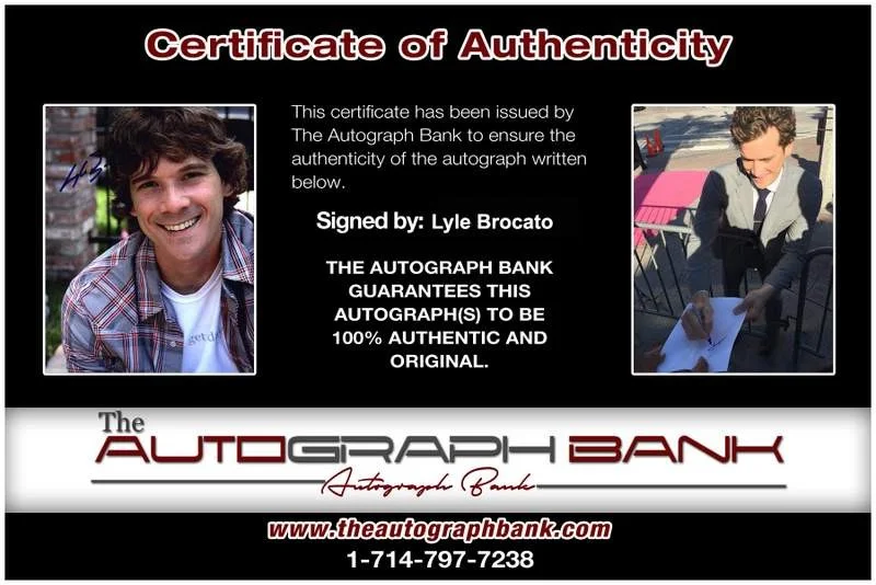 Lyle Brocato — Lyle Brocato signed celebrity 8x10 photo W/Cert Autograph 0268, image 2