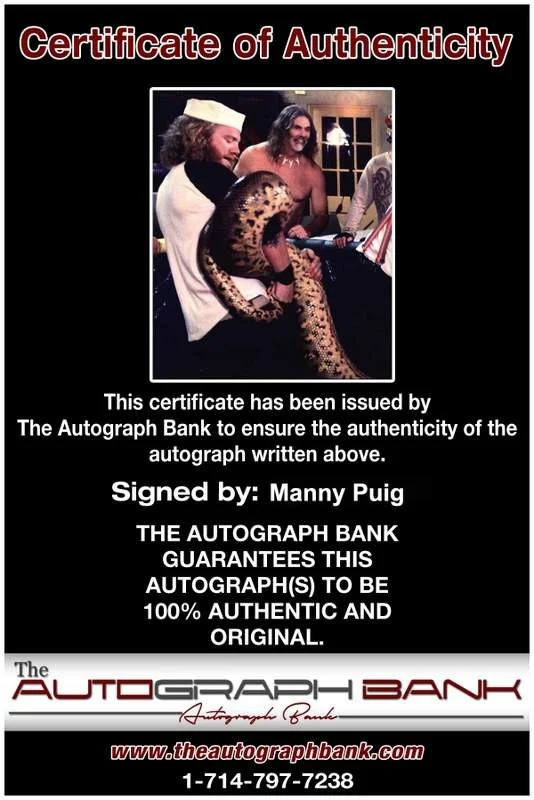 Manny Puig — Manny Puig signed celebrity 8x10 photo W/Cert Autograph 0473, image 2