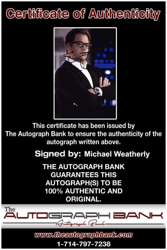 Michael Weatherly — Michael Weatherly signed celebrity 8x10 photo W/Cert Autograph 0495, image 2