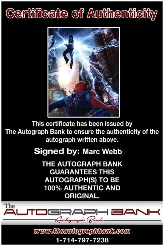 Marc Webb — Marc Webb signed celebrity 8x10 photo W/Cert Autograph 0476, изображение 2