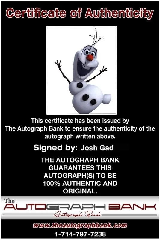 Josh Gad — Josh Gad signed celebrity 8x10 photo W/Cert Autograph 0387, изображение 2