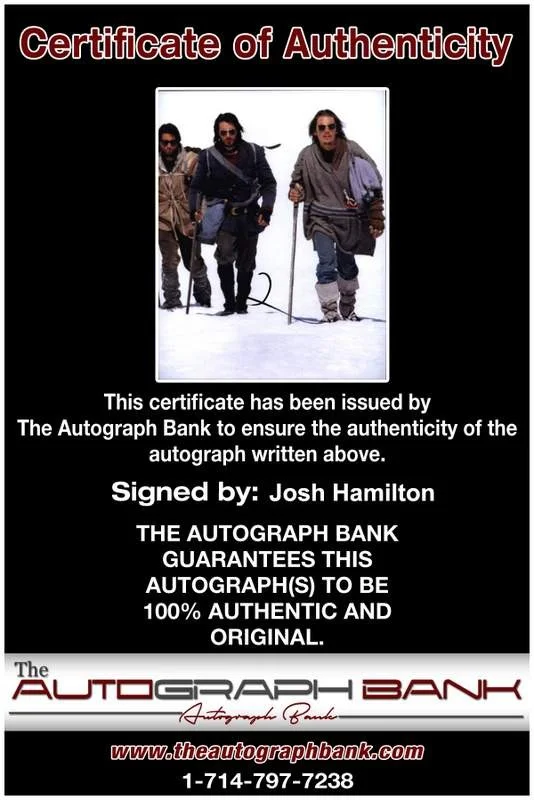 Josh Hamilton — Josh Hamilton signed celebrity 8x10 photo W/Cert Autograph 0001, изображение 2