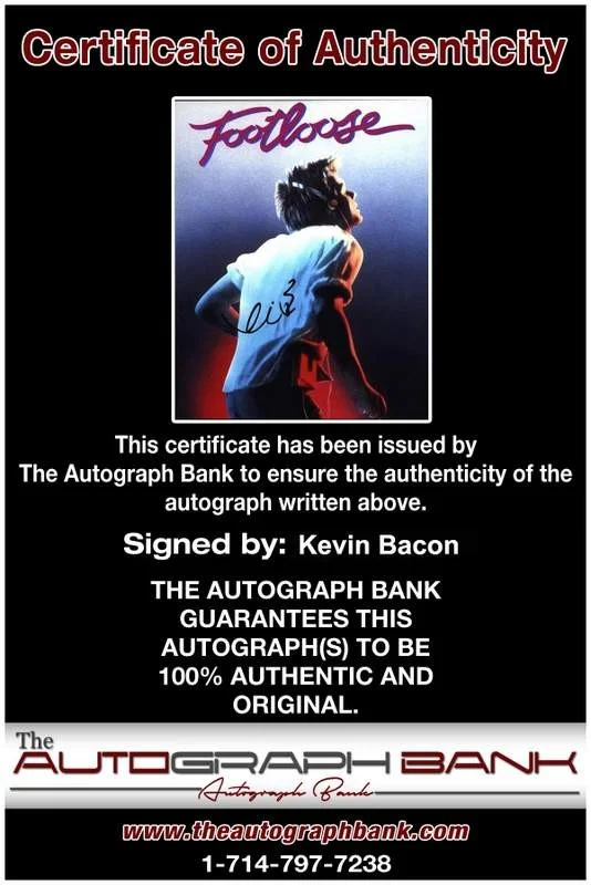 Kevin Bacon — Kevin Bacon signed celebrity 8x10 photo W/Cert Autograph 0423, image 2