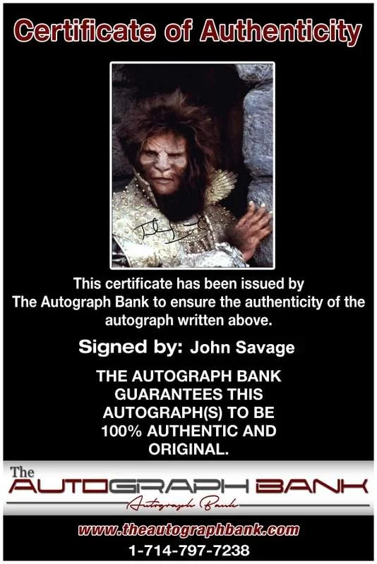 John Savage — John Savage signed celebrity 8x10 photo W/Cert Autograph 0356, изображение 2