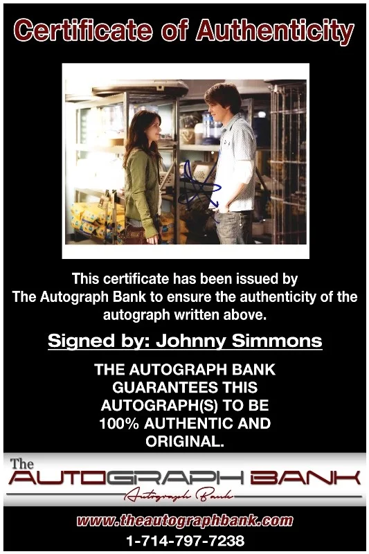 Johnny Simmons — Johnny Simmons authentic signed celebrity 8x10 photo W/Cert Autographed 132716d1, изображение 2
