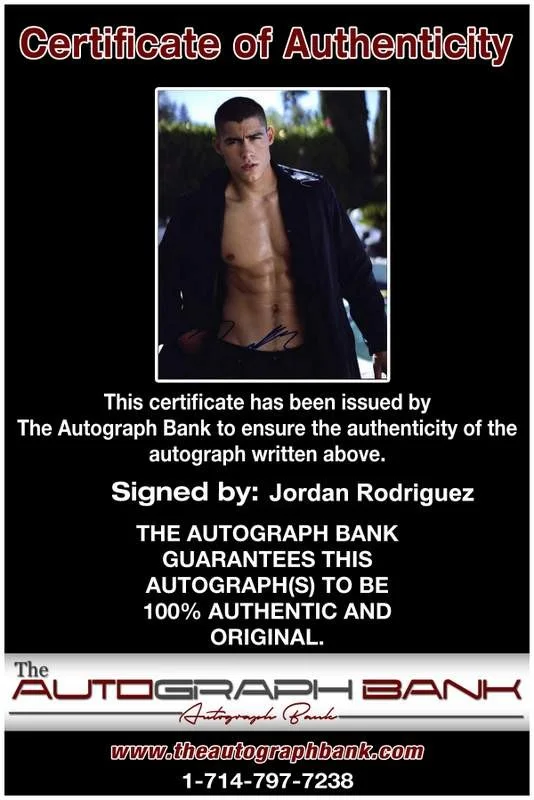 Jordan Rodriguez — Jordan Rodriguez signed celebrity 8x10 photo W/Cert Autograph 0383, image 2