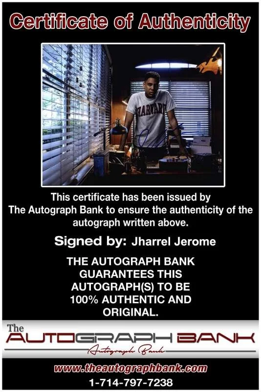 Jharrel Jerome — Jharrel Jerome signed celebrity 8x10 photo W/Cert Autograph 0001, изображение 2