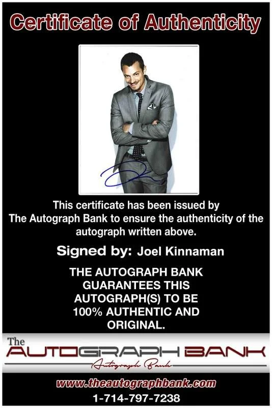 Joel Kinnaman — Joel Kinnaman signed celebrity 8x10 photo W/Cert Autograph 0203, изображение 2