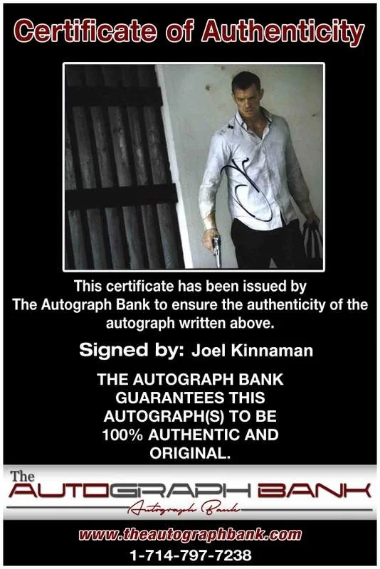 Joel Kinnaman — Joel Kinnaman signed celebrity 8x10 photo W/Cert Autograph 0206, изображение 2
