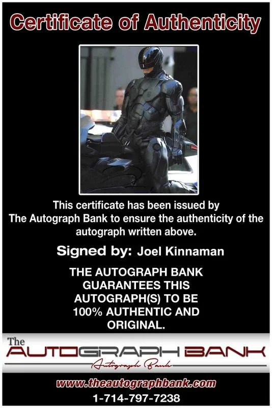 Joel Kinnaman — Joel Kinnaman signed celebrity 8x10 photo W/Cert Autograph 0205, изображение 2