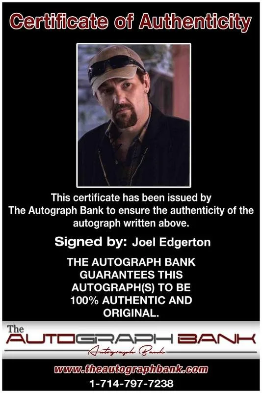 Joel Edgerton — Joel Edgerton signed celebrity 8x10 photo W/Cert Autograph 0201, изображение 2