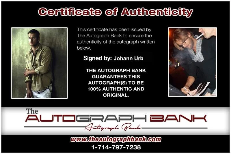 Johann Urb — Johann Urb signed celebrity 8x10 photo W/Cert Autograph 0345, image 2