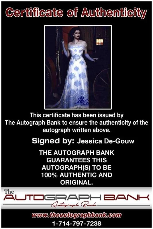 Jessica De-Gouw — Jessica De-Gouw signed celebrity 8x10 photo W/Cert Autograph 0198, image 2