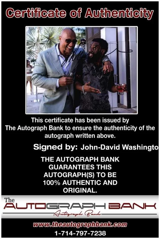 John-David Washington — John-David Washington signed celebrity 8x10 photo W/Cert Autograph 0002, изображение 2