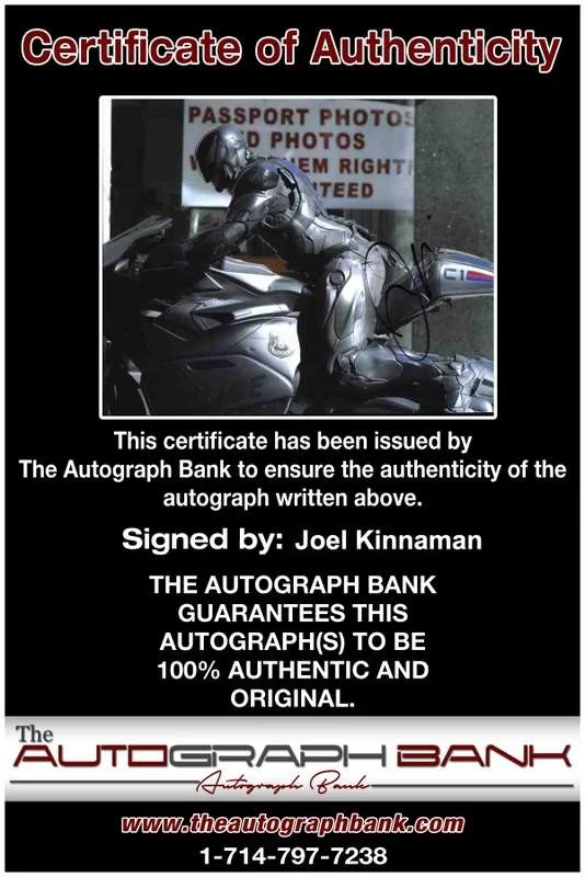 Joel Kinnaman — Joel Kinnaman signed celebrity 8x10 photo W/Cert Autograph 0211, изображение 2
