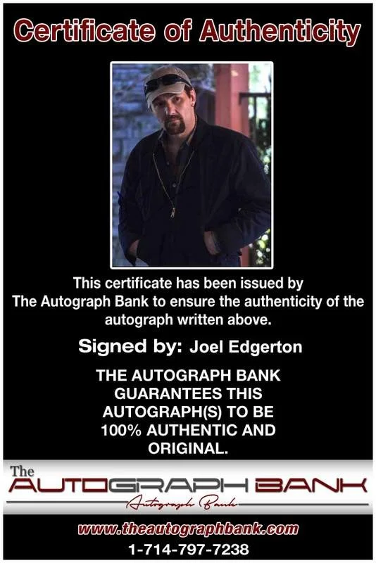 Joel Edgerton — Joel Edgerton signed celebrity 8x10 photo W/Cert Autograph 0202, изображение 2
