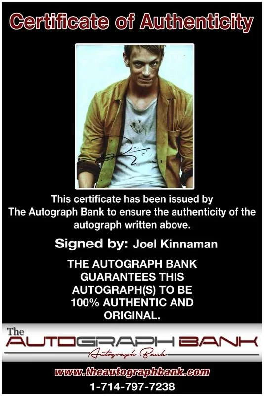 Joel Kinnaman — Joel Kinnaman signed celebrity 8x10 photo W/Cert Autograph 0213, image 2