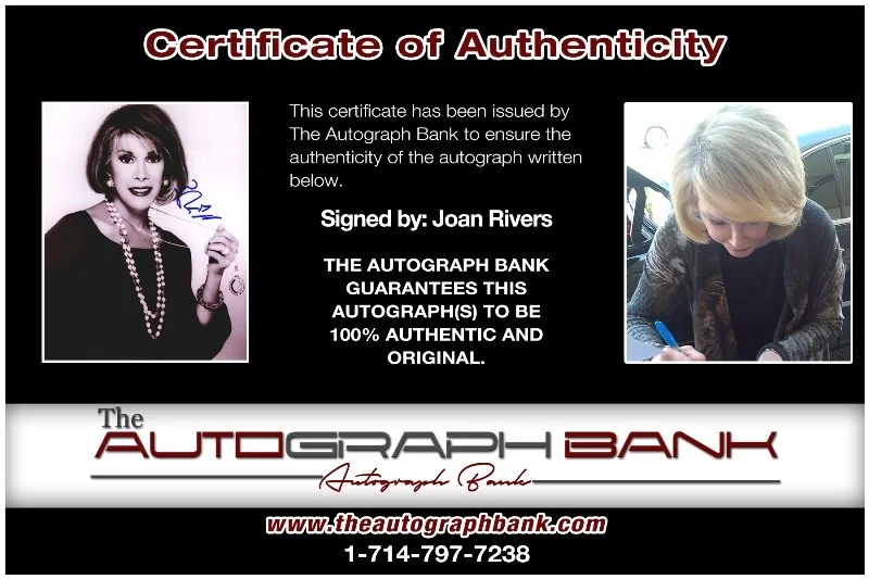 Joan Rivers — Joan Rivers authentic signed celebrity 8x10 photo W/Cert Autographed 132716d1, изображение 2