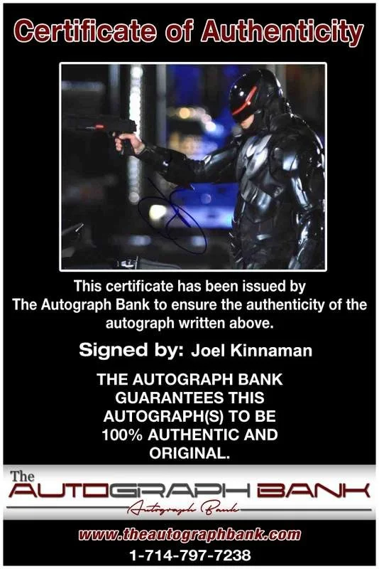 Joel Kinnaman — Joel Kinnaman signed celebrity 8x10 photo W/Cert Autograph 0210, изображение 2