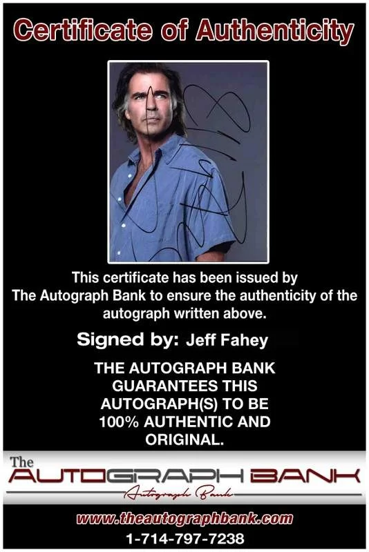 Jeff Fahey — Jeff Fahey signed celebrity 8x10 photo W/Certificate (Y5), image 2