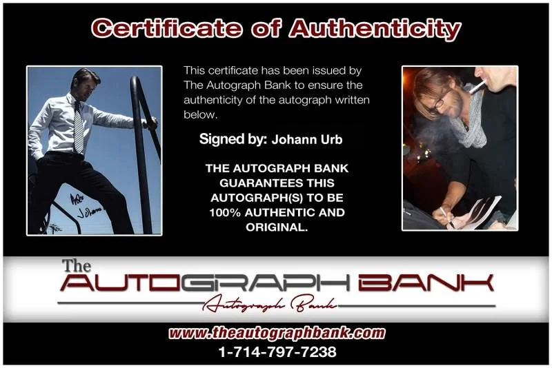 Johann Urb — Johann Urb signed celebrity 8x10 photo W/Cert Autograph 0346, image 2