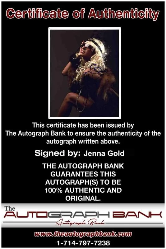 Jenna Gold — Jenna Gold signed celebrity 8x10 photo W/Cert Autograph 0191, image 2