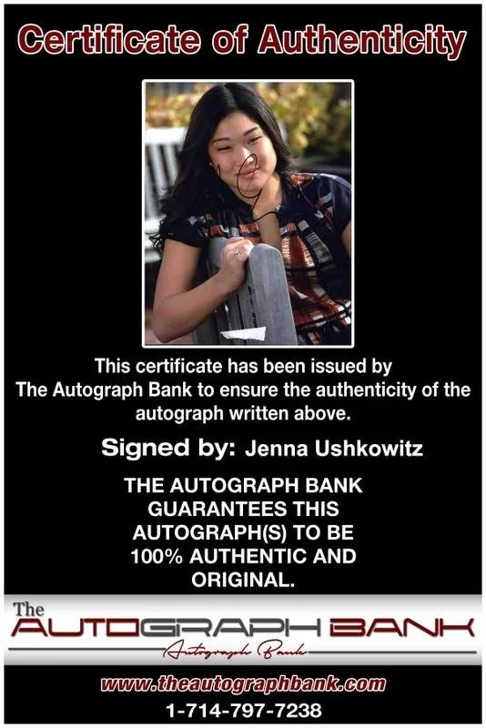 Jenna Ushkowitz — Jenna Ushkowitz signed celebrity 8x10 photo W/Cert Autograph 0192, изображение 2