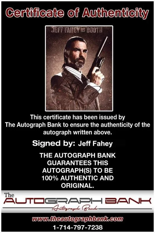 Jeff Fahey — Jeff Fahey signed celebrity 8x10 photo W/Cert Autograph 0300, изображение 2