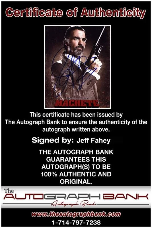 Jeff Fahey — Jeff Fahey signed celebrity 8x10 photo W/Cert Autograph 0304, изображение 2