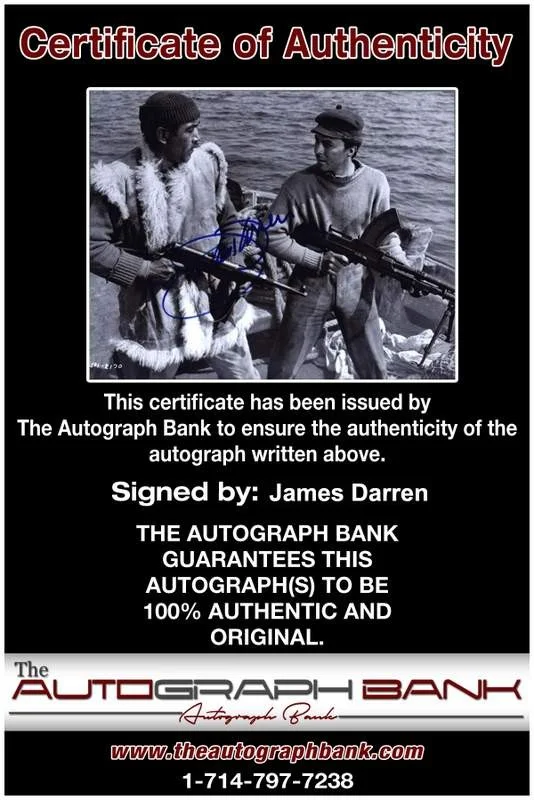 James Darren — James Darren signed celebrity 8x10 photo W/Cert Autograph 0271, image 2