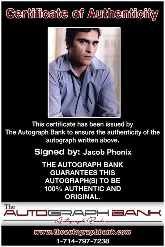 Jacob Phonix — Jacob Phonix signed celebrity 8x10 photo W/Cert Autograph 0154, изображение 2