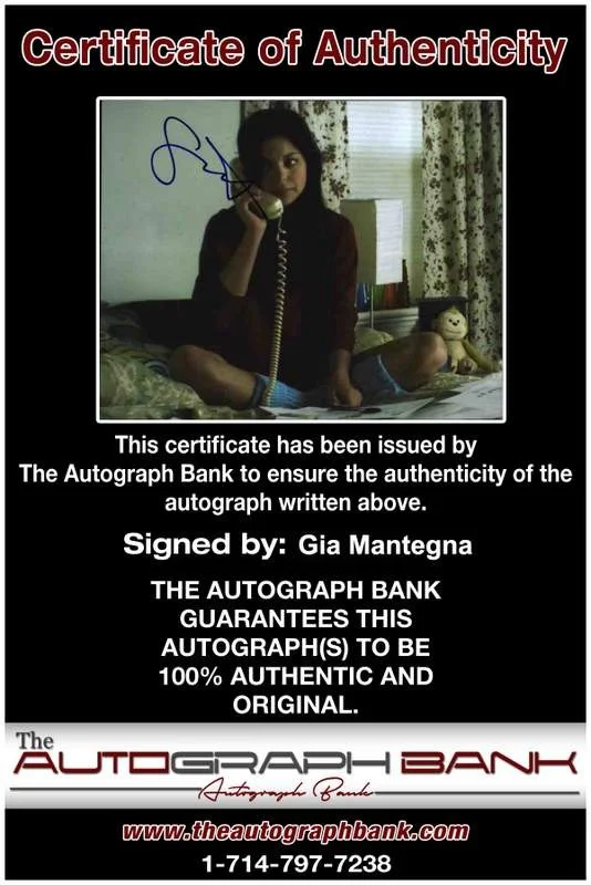 Gia Mantegna — Gia Mantegna signed celebrity 8x10 photo W/Cert Autograph 0136, image 2