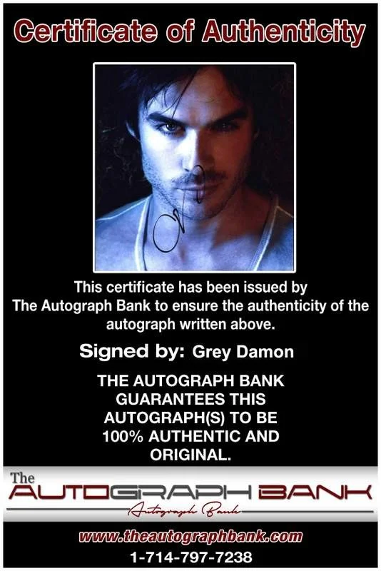 Grey Damon — Grey Damon signed celebrity 8x10 photo W/Cert Autograph 0233, изображение 2
